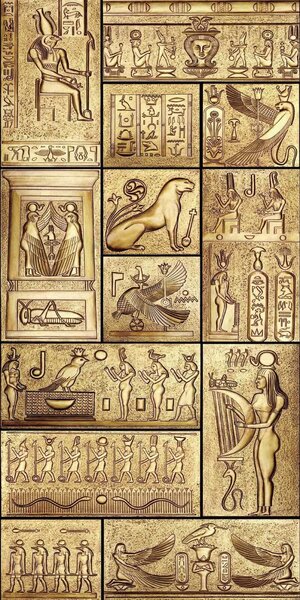 Fototapeta Koláž starověkých egyptských symbolů, Fototapety s texturou, Populární fototapety, u29614 - Tapeko.co.cz