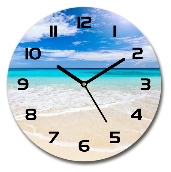 Skleněné hodiny kulaté Tropická pláž pl_zso_30_c-f_32914566