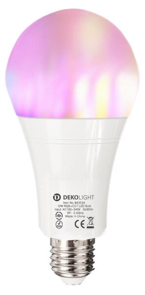 Deko-Light LED žárovka - RF-smart, E27, RF+Zigbee, 12 W, RGB+2700-6500 K, 220 st. 843534