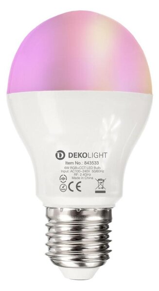 Deko-Light LED žárovka - RF-smart, E27, Rf+Zigbee, 6 W, RGB+2700-6500 K, 220 st. 843533