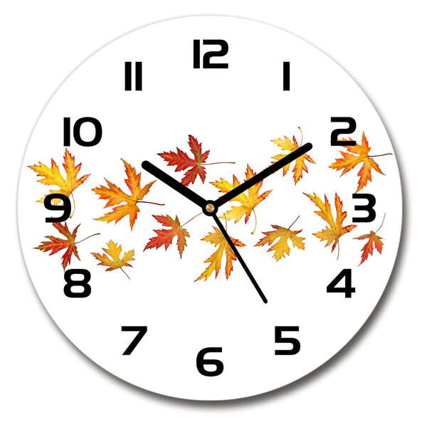 Skleněné hodiny kulaté Podzimní listí pl_zso_30_c-f_45893425