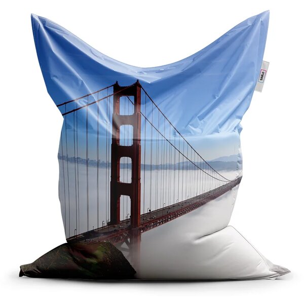 Sablio Sedací vak Classic Golden Gate v mlze - 150x100 cm
