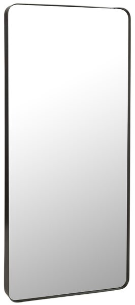 Černé kovové závěsné zrcadlo J-line Dolly 180 x 80 cm