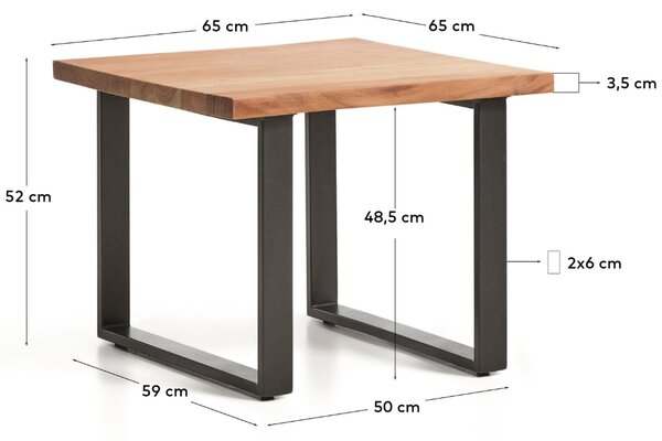 Kave Home Dřevěný odkládací stolek Uxue 65 x 65 cm