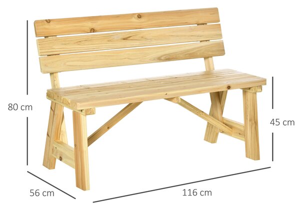 Aga Dřevěná zahradní lavice 116x56x80 cm Přírodní