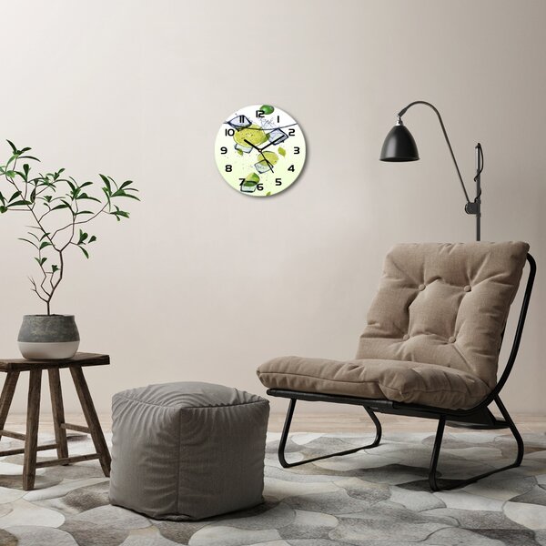 Skleněné hodiny kulaté Limetky a led pl_zso_30_c-f_49688565