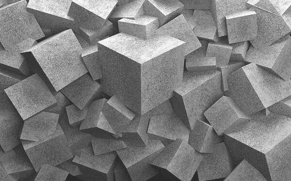 Fototapeta Hromada šedých kostek, Geometrické 3D fototapety, Populární fototapety, u45975 - Tapeko.co.cz
