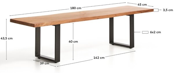 Kave Home Dřevěná lavice Uxue 180 cm
