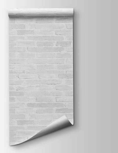 Fototapeta Bílá cihlová zeď s mnoha obdélníkovými cihlami, Fototapety s kamennou texturou, Populární fototapety, u53030 - Tapeko.co.cz