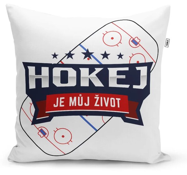 Sablio Polštář Hokej je můj život: 40x40 cm