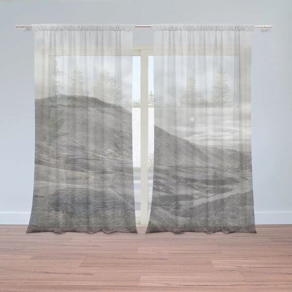 Sablio Záclony Černobílé údolí: 2ks 150x250cm