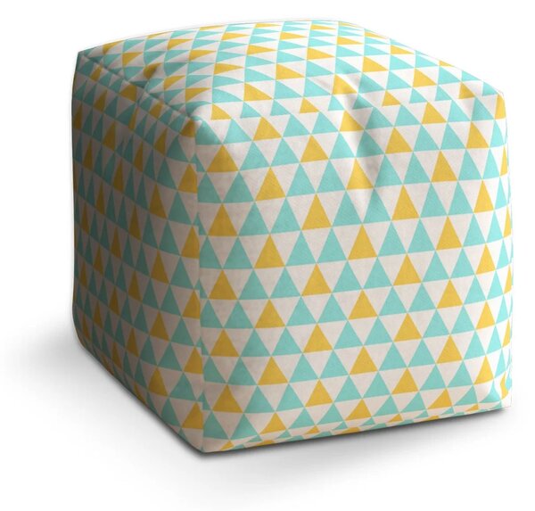Sablio Taburet Cube Dvoubarevné trojúhelníky - 40x40x40 cm