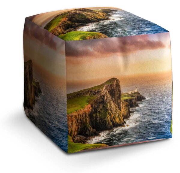 Sablio Taburet Cube Skalnaté pobřeží - 40x40x40 cm
