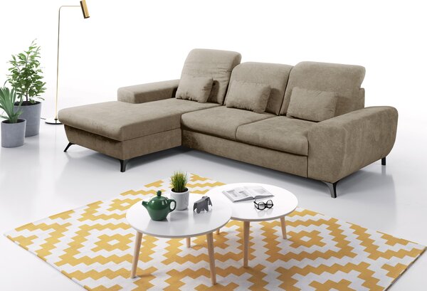 Rohová sedací souprava Altham (béžová) (L). Akce -25%