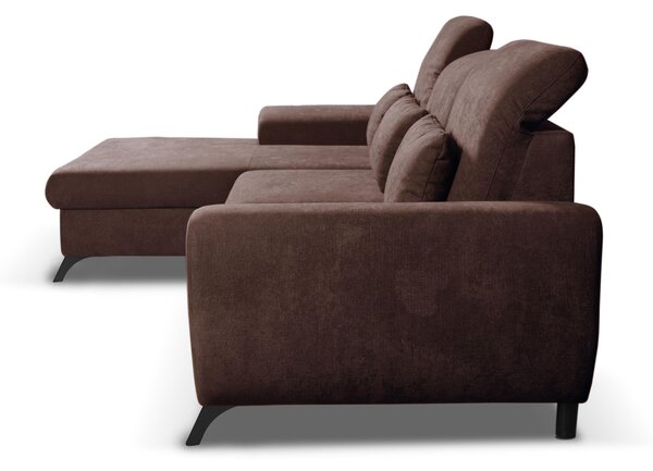 Rohová sedací souprava Altham (hnědá) (L). Akce -25%