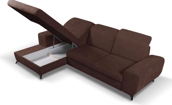Rohová sedací souprava Altham (hnědá) (L). Akce -25%