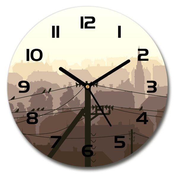Skleněné hodiny město vysoké napětí 30x30 Město vysoké napětí pl_zso_30_c-f_57666255