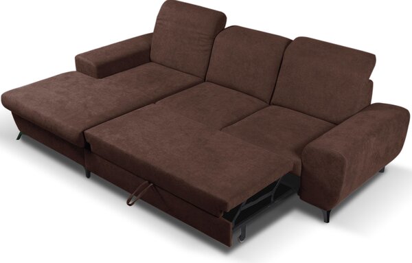Rohová sedací souprava Altham (hnědá) (L). Akce -25%