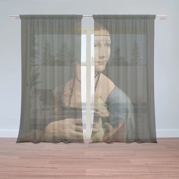 Sablio Záclony Dáma s hranostajem - Leonardo da Vinci: 2ks 150x250cm