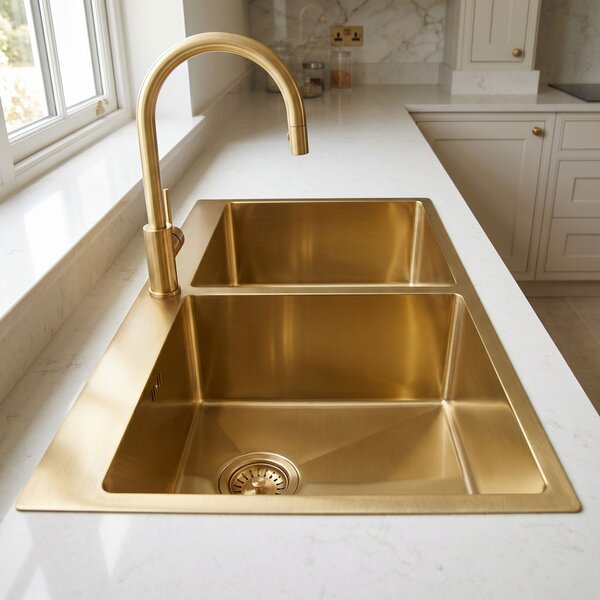 Rea Rea, Ocelové umyvadlo Joel BRUSH GOLD, ZLE-06411