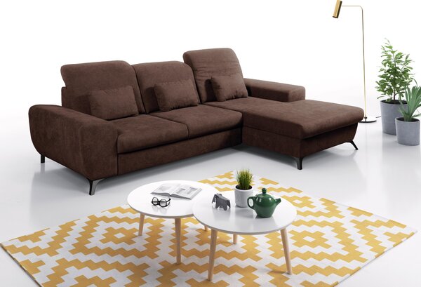 Rohová sedací souprava Altham (hnědá) (P). Akce -25%