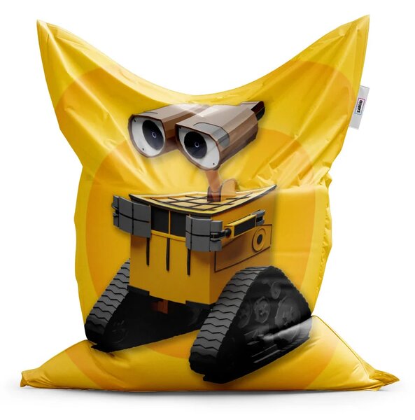 Sablio Sedací vak Wall-E robot Žlutý - 150x100 cm