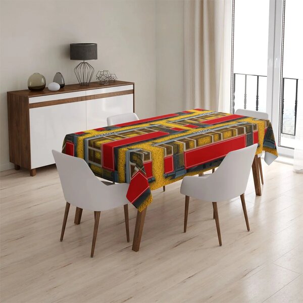 Sablio Ubrus Pražské historické tramvaje Žlutý Pattern - 90x90 cm