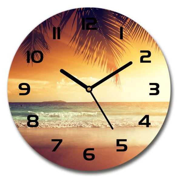 Skleněné hodiny kulaté Tropická pláž pl_zso_30_c-f_61252272