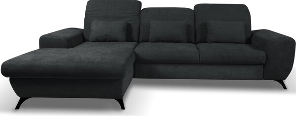 Rohová sedací souprava Altham (černá) (L). Akce -25%