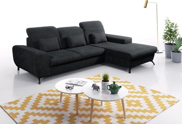 Rohová sedací souprava Altham (černá) (P). Akce -25%