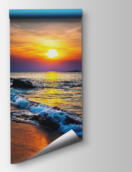 Fototapeta Západ slunce nad pláží, Mořské fototapety, Populární fototapety, u57778 - Tapeko.co.cz