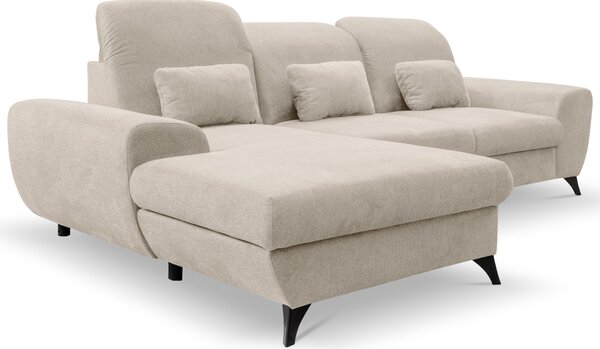 Rohová sedací souprava Altham (krémová) (L). Akce -25%