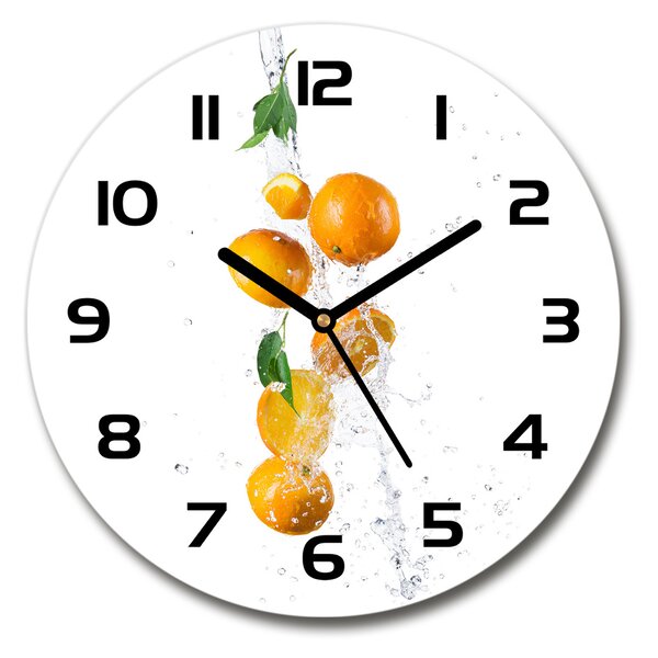 Skleněné hodiny kulaté Pomeranče a voda pl_zso_30_c-f_63072139