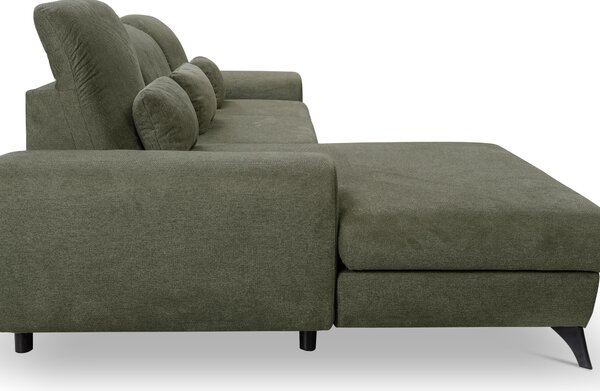 Rohová sedací souprava Altham (olivová) (L). Akce -25%