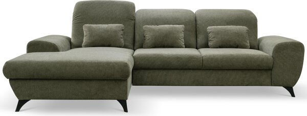 Rohová sedací souprava Altham (olivová) (L). Akce -25%
