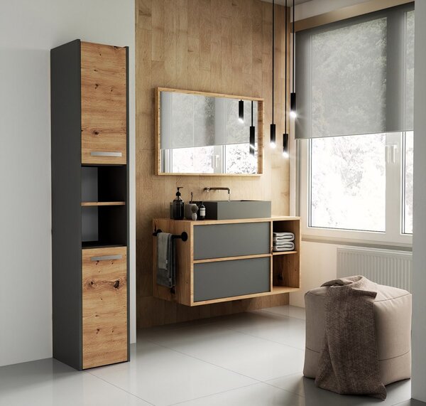 Koupelnová skříňka S30 - antracit/dub artisan