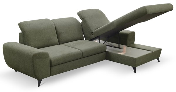 Rohová sedací souprava Altham (olivová) (P). Akce -25%