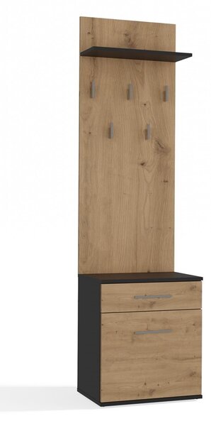 TP Living Předsíňová stěna Duo dub artisan/antracit II