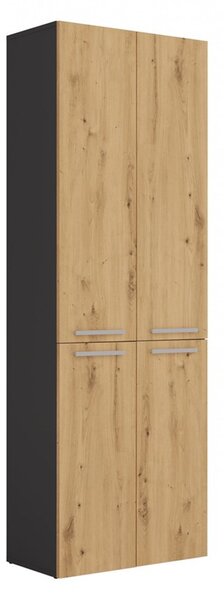 Koupelnová skříňka NEL 1K DD - antracit/dub artisan