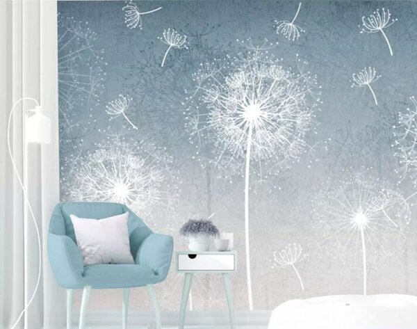 Fototapeta Bílé pampelišky ve vzduchu, Přírodní fototapety, Populární fototapety, u63857 - Tapeko.co.cz