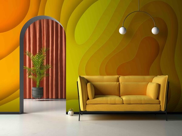Fototapeta Žluté a oranžové papírové vystřihovánky, 3D fototapety, Populární fototapety, u71587 - Tapeko.co.cz