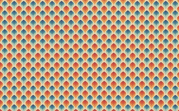 Fototapeta Vzor oranžových a modrých listů, Geometrické fototapety, Populární fototapety, u71428 - Tapeko.co.cz