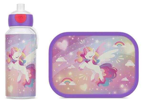 Dětská láhev na vodu s pítkem Campus, 400ml, Mepal, unicorn