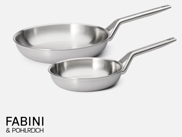 Fabini Sada pánví FABINI & Pohlreich 2.0, ø 20 cm + ø 26 cm, 2 díly - Nerezové beznýtové pánve z vícevrstvé nerezové oceli