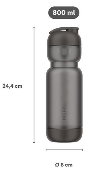 Sportovní láhev s šejkrem, 800ml, Mepal, zelená