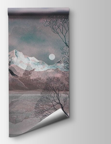 Fototapeta Krajina se stromy a horami, Přírodní fototapety, Populární fototapety, u80027 - Tapeko.co.cz