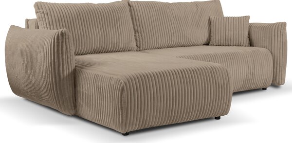 Rohová sedací souprava Alondra (hnědá) (L). Akce -25%