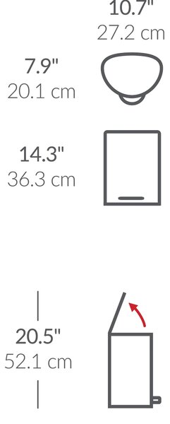 Pedálový odpadkový koš Simplehuman 6 L, půlkulatý, kartáčovaná nerez ocel, tiché zavírání