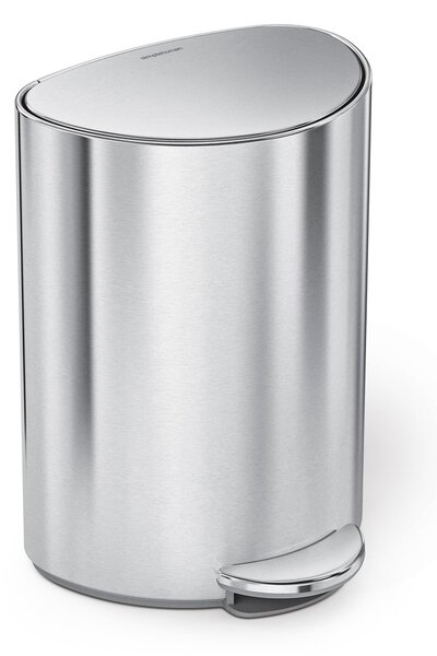 Pedálový odpadkový koš Simplehuman 6 L, půlkulatý, kartáčovaná nerez ocel, tiché zavírání
