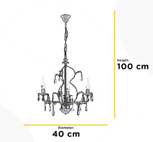 ONLI - Lustr na řetězu TERESA 3xE14/6W/230V bílá